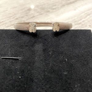 Mesh Tous Silver Bangle Bear Motif